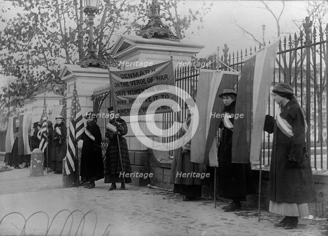 Woman Suffrage - Picket Parade, 1917. Creator: Harris & Ewing.