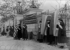 Woman Suffrage - Picket Parade, 1917. Creator: Harris & Ewing
