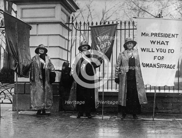 Woman Suffrage - Picket Parade, 1917. Creator: Harris & Ewing.