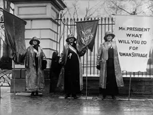 Woman Suffrage - Picket Parade, 1917. Creator: Harris & Ewing