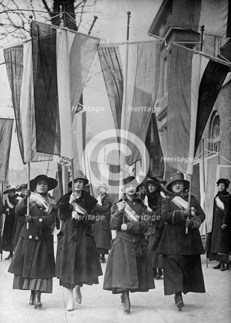 Woman Suffrage - Picket Parade, 1917. Creator: Harris & Ewing.