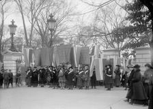 Woman Suffrage - Pickets at White House, 1917. Creator: Harris & Ewing