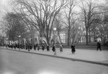Woman Suffrage - Pickets at White House, 1917. Creator: Harris & Ewing