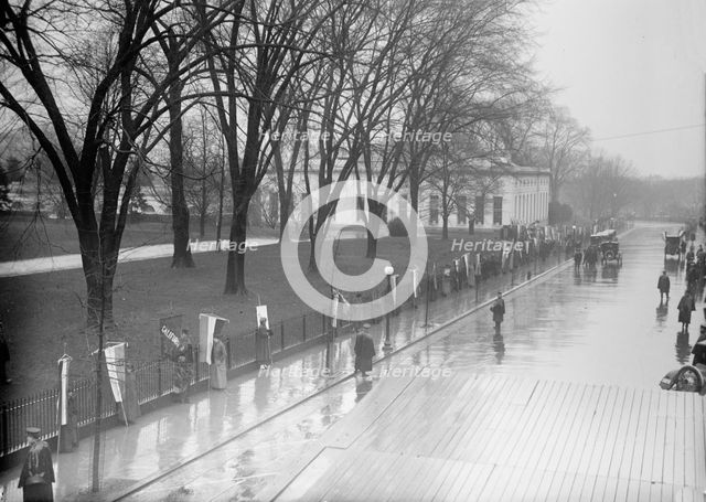 Woman Suffrage - Pickets at White House, 1917. Creator: Harris & Ewing.