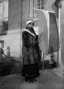 Woman Suffrage - Pickets at White House, 1917. Creator: Harris & Ewing