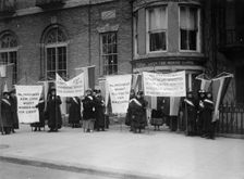 Woman Suffrage - Pickets at White House, 1917. Creator: Harris & Ewing