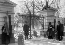 Woman Suffrage - Pickets at White House, 1917. Creator: Harris & Ewing