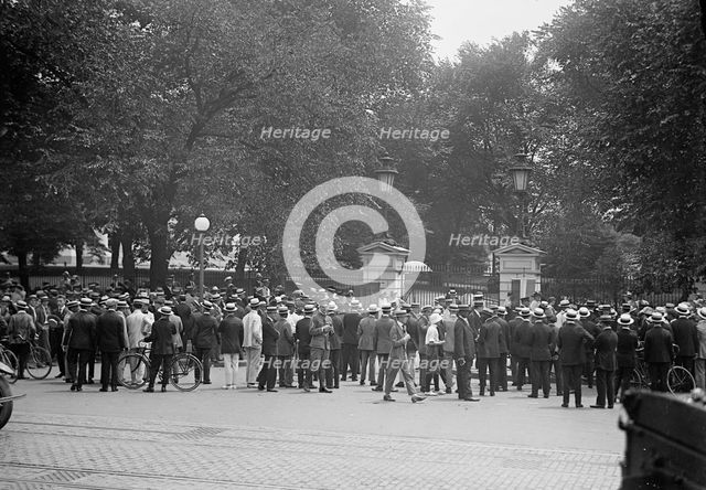 Woman Suffrage - Riot at White House Gate, 1917. Creator: Harris & Ewing.