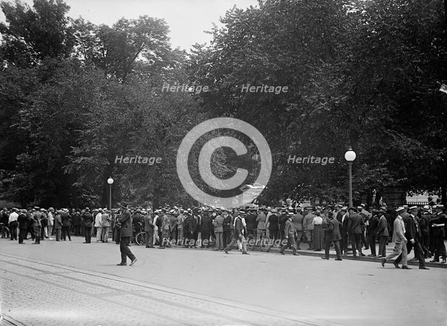 Woman Suffrage - Riot at White House Gate, 1917. Creator: Harris & Ewing.