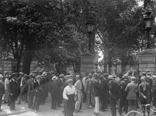 Woman Suffrage - Riot at White House Gate, 1917. Creator: Harris & Ewing