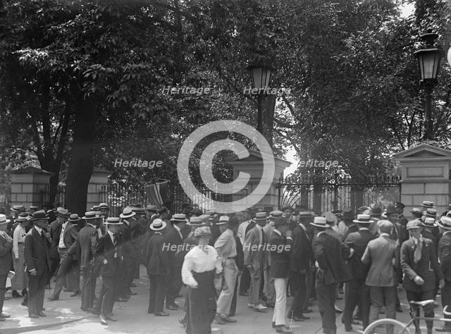 Woman Suffrage - Riot at White House Gate, 1917. Creator: Harris & Ewing.