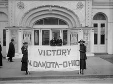 Woman Suffrage - Victory Sign N.D. & O., 1917. Creator: Harris & Ewing