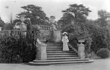 Woman posing at Park Place, Remenham, Berkshire, c1900. Artist: Farnham Maxwell Lyte
