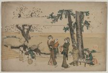 Woman Passing a Roadside Shop Near Oji, early 1800s. Creator: Katsushika Hokusai (Japanese, 1760-1849)