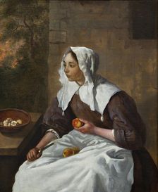 Woman Peeling Apples, c1650-1700. Creator: Joost van Geel