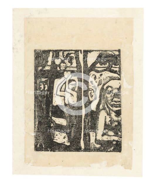 Woman Picking Fruit and Oviri, 1895/96. Creator: Paul Gauguin.