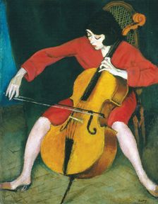Woman Playing the Cello, 1928. Creator: Berény, Róbert (1887-1953)