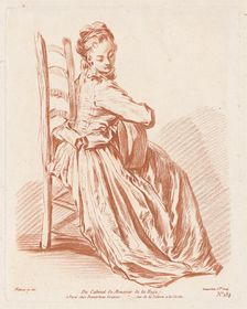 Woman Playing the Guitar, 1764. Creator: Gilles Demarteau