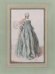 Woman Playing the Violin, Seen from the Back, ca. 1758-59. Creator: Louis de Carmontelle