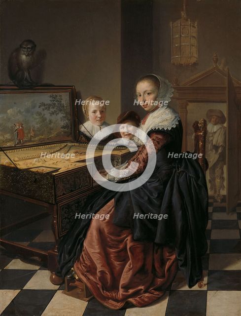 Woman Playing the Virginal, c.1637. Creator: Jan Miense Molenaer.