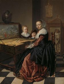 Woman Playing the Virginal, c.1637. Creator: Jan Miense Molenaer