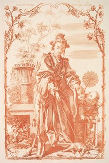 Woman Playing with a Cat, 19th century. Creator: Unknown