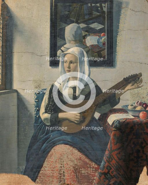 Woman playing a cittern, 1930-1940. Creator: Han van Meegeren.