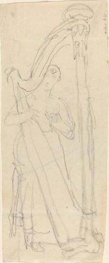 Woman Playing a Harp (Lavinia Banks?). Creator: John Flaxman