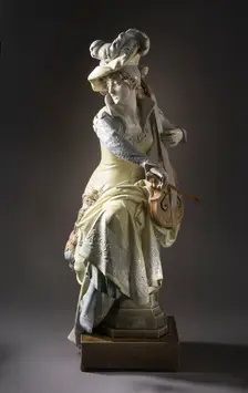 Woman Playing a Viola da Gamba (image 1 of 11), between c.1880 and c.1897. Creators: Albert Ernest Carrier de Belleuse, Hippolyte Boulenger