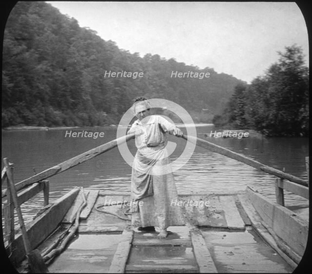 Woman rowing a barge, Appalachia, USA, c1917. Artist: Cecil Sharp
