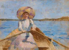 Woman Rowing, Sketch, 1892. Creator: Maria Wiik