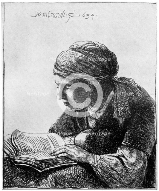 'Woman Reading', 1634, (1912).Artist: Rembrandt Harmensz van Rijn    