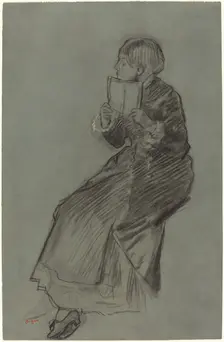 Woman Reading a Book, c. 1879. Creator: Edgar Degas
