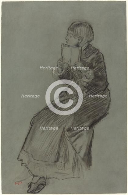 Woman Reading a Book, c. 1879. Creator: Edgar Degas.