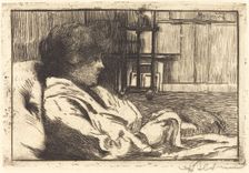 Woman Reading in the Atelier (La lecture dans l'atelier), 1887. Creator: Paul Albert Besnard