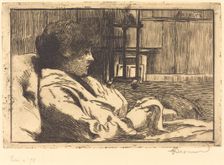 Woman Reading in the Studio (La Lecture dans l'atelier), 1887. Creator: Paul Albert Besnard