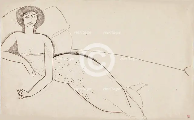 Woman Reclining on a Bed (Anna Akhmatova), c. 1911.