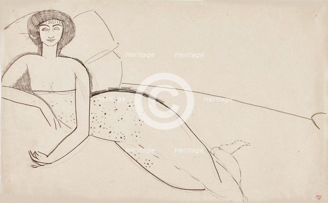 Woman Reclining on a Bed (Anna Akhmatova), c. 1911.