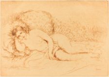 Woman Reclining (Femme couchee), 1906. Creator: Pierre-Auguste Renoir