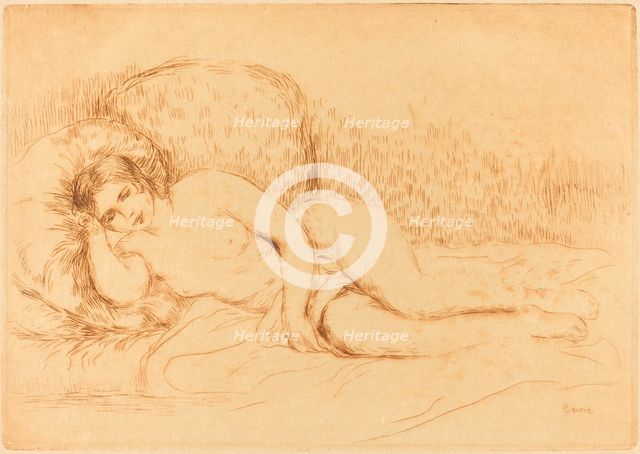 Woman Reclining (Femme couchee), 1906. Creator: Pierre-Auguste Renoir.