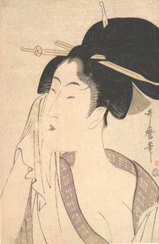 Woman Relaxing after Her Bath, 1790s. Creator: Kitagawa Utamaro