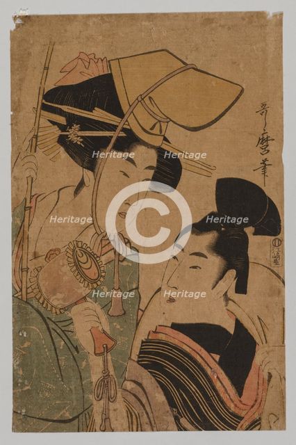 Woman Representing Good Fortune, 1753-1806. Creator: Kitagawa Utamaro (Japanese, 1753?-1806).