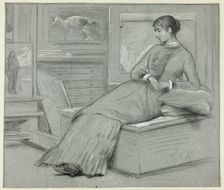 Woman Resting on a Platform, n.d. Creator: Henry Stacy Marks