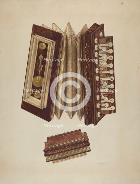 Woman's Accordian, 1938. Creator: John Thorsen.