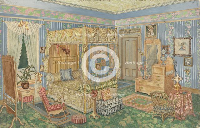 Woman's Bedroom, 1935/1942. Creator: Perkins Harnly.