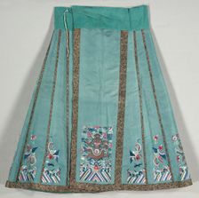 Woman's Bridal Dress, Pleated Skirt, 1800s. Creator: Unknown