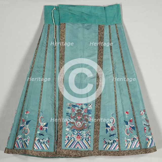 Woman's Bridal Dress, Pleated Skirt, 1800s. Creator: Unknown.