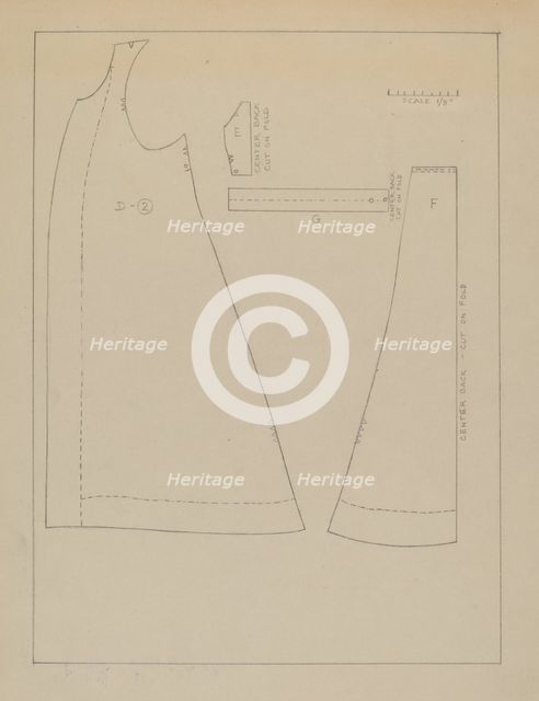 Woman's Coat (Pattern), c. 1937. Creator: Mina Greene.