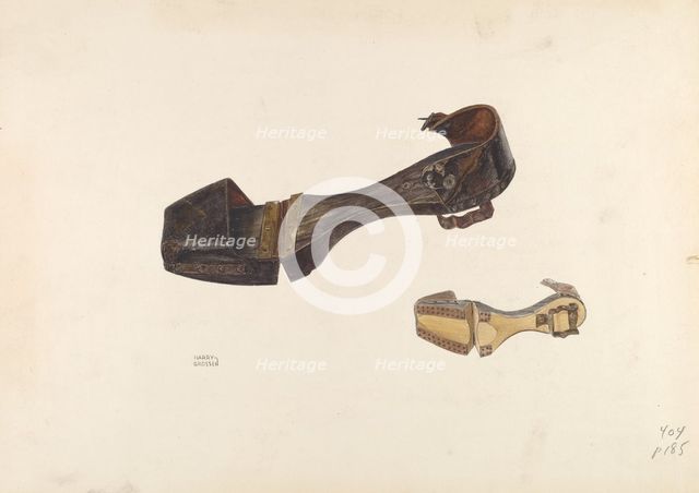 Woman's Clogs, c. 1938. Creator: Harry Grossen.