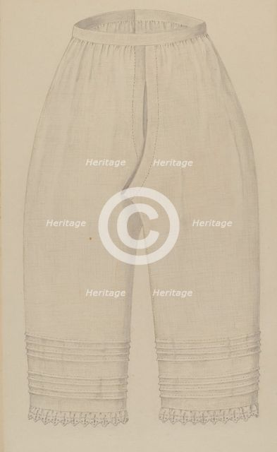 Woman's Drawers, c. 1937. Creator: Margaret Concha.
